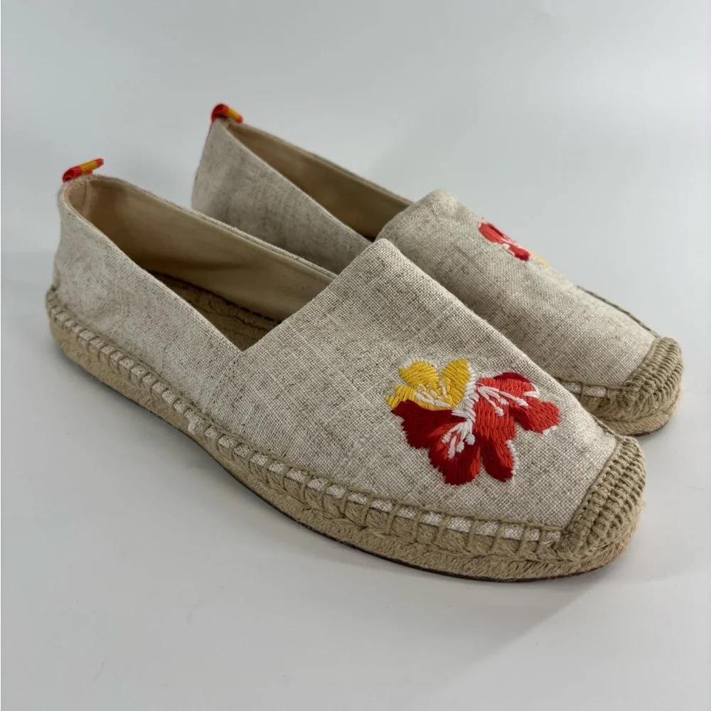Vera Bradley floral espadrille flats 10 Dune beige tan coastal comfort beach